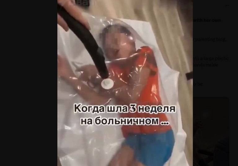 Σάλος στη Ρωσία: Μητέρα έβαλε τον γιο της σε σακούλα και ρούφηξε τον αέρα – Φώναζε το παιδί