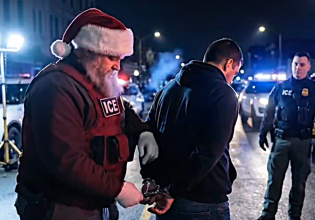 Το Υπουργείο Εσωτερικής Ασφάλειας των ΗΠΑ έντυσε τον Άγιο Βασίλη πράκτορα της ICE που κυνηγάει μετανάστες