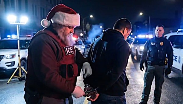 Το Υπουργείο Εσωτερικής Ασφάλειας των ΗΠΑ έντυσε τον Άγιο Βασίλη πράκτορα της ICE που κυνηγάει μετανάστες