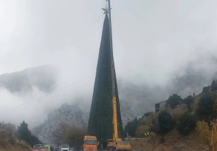 Χανιά: Ένα από τα μεγαλύτερα χριστουγεννιάτικα δέντρα της Ευρώπης φωταγωγείται στον Ομαλό