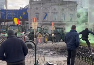 Δακρυγόνα κατά των αγροτών στο κέντρο των Βρυξελλών: Διαμαρτύρονται με τρακτέρ απ’όλη την ΕΕ