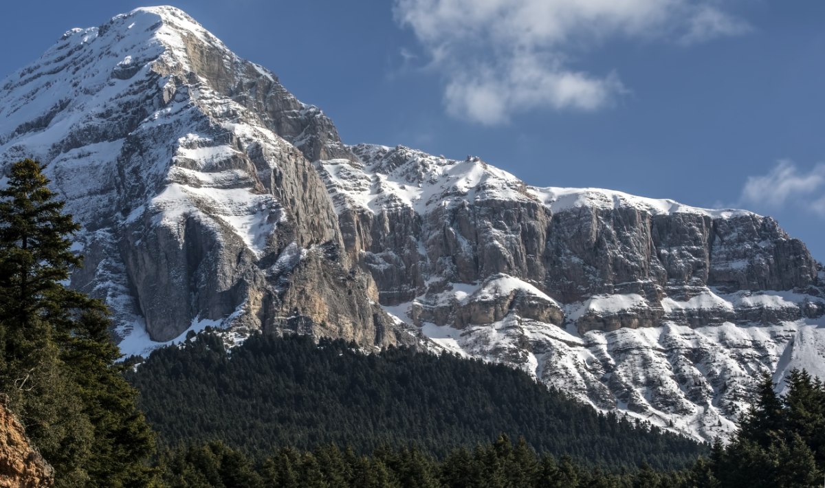 Η κορυφή της Στρογγούλας στα Τζουμέρκα όπως φαίνεται από τα Άγναντα. (Panagiotis Gkasios / CC BY-SA 4.0)