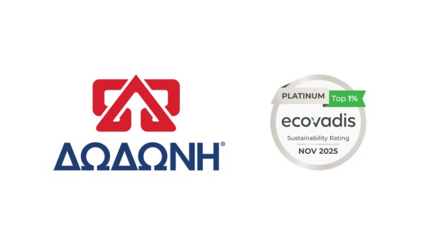 ΔΩΔΩΝΗ: Πλατινένια Διάκριση EcoVadis – Στις κορυφαίες εταιρείες παγκοσμίως για τη Βιωσιμότητα