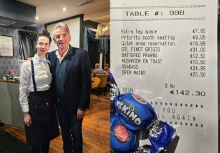 Προσωπικό εστιατορίου τρολάρει τον CEO της Ryanair και τον χρεώνει για «επιπλέον χώρο για τα πόδια»