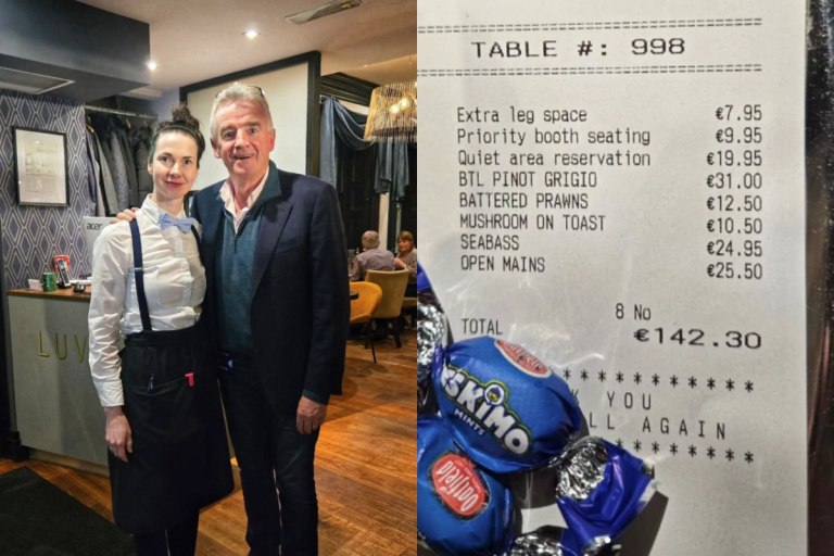 Προσωπικό εστιατορίου τρολάρει τον CEO της Ryanair και τον χρεώνει για «επιπλέον χώρο για τα πόδια»