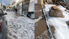 Λέρος: Ισχυρή χαλαζόπτωση στο νησί – Το «έστρωσε» ανήμερα των Χριστουγέννων