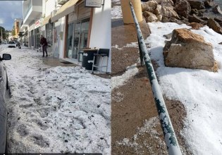 Λέρος: Ισχυρή χαλαζόπτωση στο νησί – Το «έστρωσε» ανήμερα των Χριστουγέννων