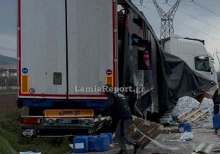 Τροχαίο με δύο τραυματίες στη Θήβα – Νταλίκα εξετράπη, γέμισε τσιμέντα το οδόστρωμα