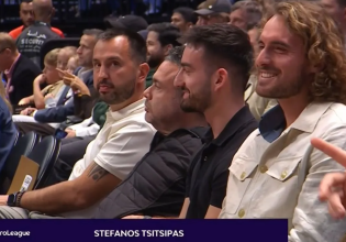 Ο Στέφανος Τσιτσιπάς παρακολουθεί το παιχνίδι Dubai BC – Αρμάνι (pic)