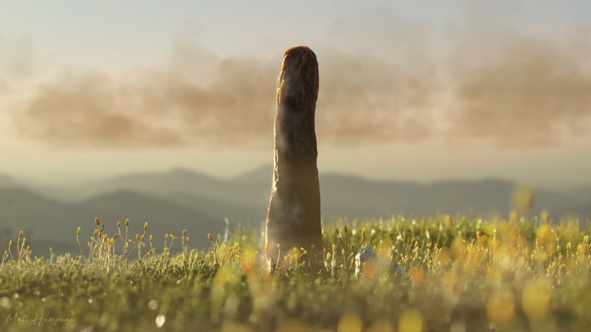 Καλλιτεχνική απεικόνιση του Prototaxires ανάμεσα σε μικρά είδη προϊστορικών φυτών (Matt Humpage)