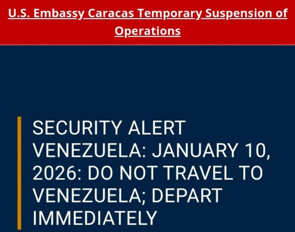 Οι ΗΠΑ ζητούν από τους Αμερικανούς να μην ταξιδεύουν στη Βενεζουέλα και να φύγουν άμεσα από τη χώρα