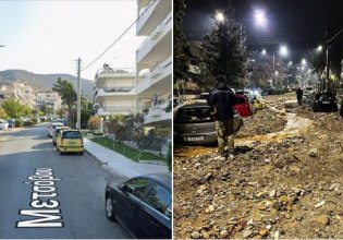 Καλλιάνος για κακοκαιρία: Το πριν και το μετά της οδού Μετσόβου στην Άνω Γλυφάδα – «Μυρίζει πόλεμο, δεν υπερβάλω»