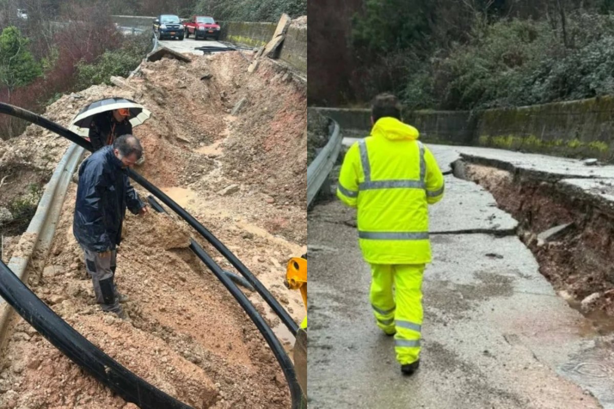 Ήπειρος: Καθιζήσεις στο οδικό δίκτυο από τα έντονα καιρικά φαινόμενα – Ζημιές από ανεμοστρόβιλο