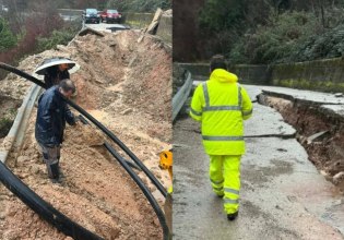 Ήπειρος: Καθιζήσεις στο οδικό δίκτυο από τα έντονα καιρικά φαινόμενα – Ζημιές από ανεμοστρόβιλο
