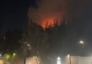 Φωτιά στη Δάφνη κοντά στον σταθμό του Μετρό «Άγιος Ιωάννης»