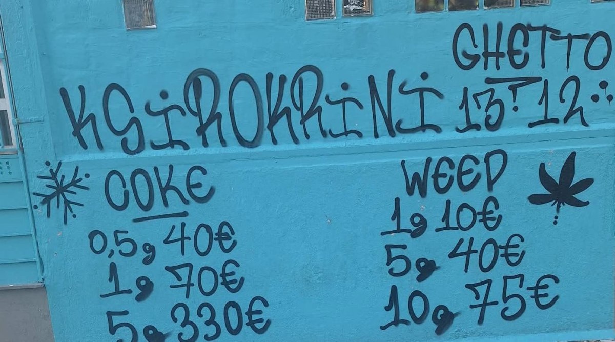 Τιμοκατάλογος ναρκωτικών σε τοίχο… σχολείου στη Θεσσαλονίκη