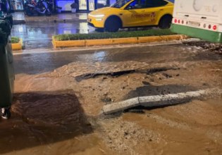 Μελίσσια: Καθίζηση οδοστρώματος λόγω σοβαρής βλάβης σε αγωγό της ΕΥΔΑΠ – Κλειστή η λεωφόρος Δημοκρατίας