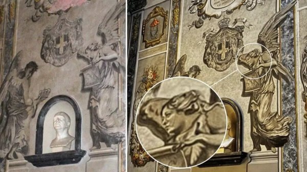 Ιταλία: Σάλος με τοιχογραφία σε εκκλησία – Άγγελος θυμίζει την Τζόρτζια Μελόνι