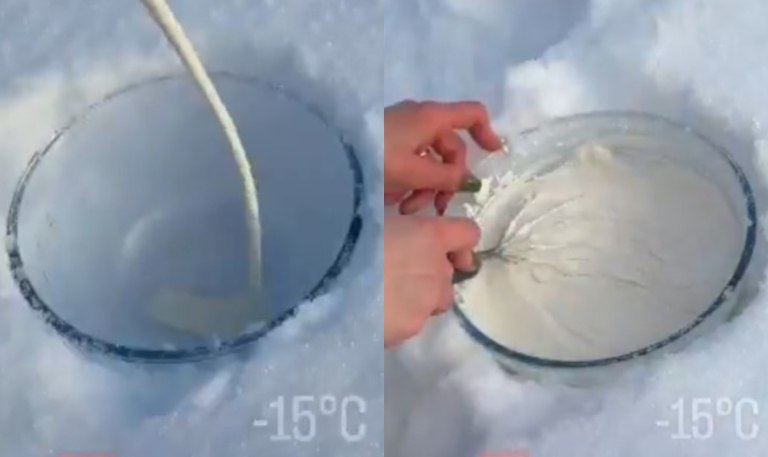 Καναδάς: Μητέρα φτιάχνει παγωτό στο χιόνι στους -15°C και γίνεται viral