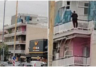 Γυναίκα απειλεί να πέσει από ταράτσα στον Κορυδαλλό