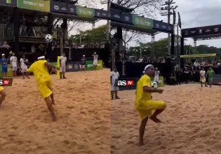 Επικό βίντεο: Ο 45χρονος Ροναλντίνιο παίζει ποδοβόλεϊ και δείχνει την κλάση του (vid)