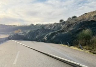 Μεγάλη κατολίσθηση στην Ιόνια οδό – Έκλεισε και στα δύο ρεύματα