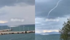 Εντυπωσιακό βίντεο: Υδροστρόβιλος σχηματίστηκε στη Ραφήνα