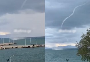 Εντυπωσιακό βίντεο: Υδροστρόβιλος σχηματίστηκε στη Ραφήνα