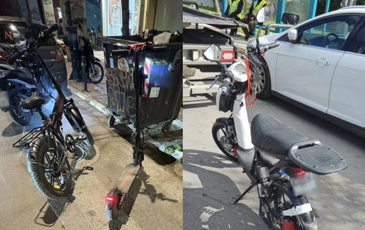 Έλεγχοι της Τροχαίας για μη χρήση κράνους σε πατίνια και ηλεκτρικά ποδήλατα – Βεβαιώθηκαν 45 παραβάσεις