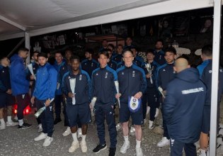 Ηρακλής: Στάση φόρος τιμής στο μνημείο των Τεμπών πριν την επιστροφή στη Θεσσαλονίκη  (vid)