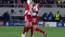 Ολυμπιακός – Λεβερκούζεν: Πιρόλα και Ρέτσος συγκρούστηκαν στον «αέρα» (vid)