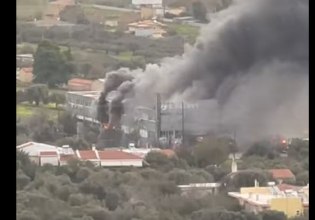 Μεγάλη φωτιά σε επιχείρηση στα Σπάτα – Επιχειρούν ισχυρές δυνάμεις της Πυροσβεστικής