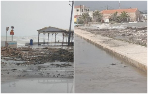 Χίος – Λήμνος: Δοκιμάζεται από την κακοκαιρία – H θάλασσα βγήκε στην προκυμαία