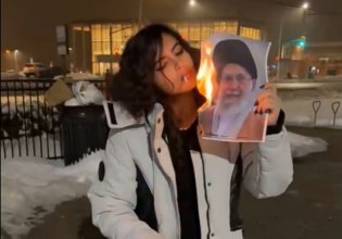 Ιράν: Viral ξανά η Ιρανή που άναψε τσιγάρο με φωτογραφία του Χαμενεΐ