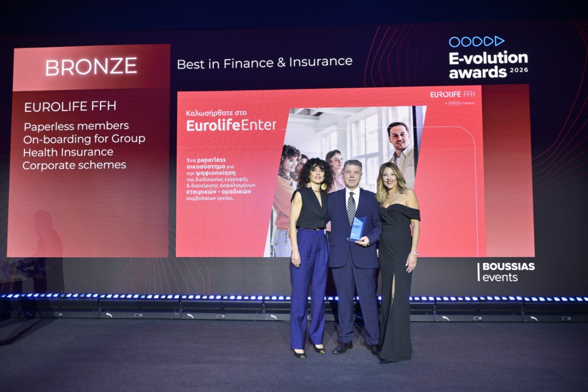 Διάκριση για την Eurolife FFH στα e-volution Awards 2026 για την πλατφόρμα EurolifeEnter