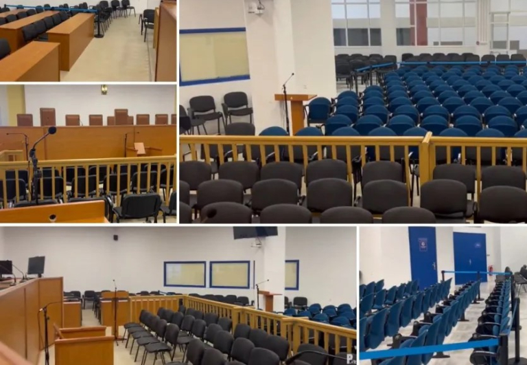 Λάρισα: Βίντεο με τις αλλαγές στη δικαστική αίθουσα για τη δίκη των Τεμπών – Γκρέμισαν γυψοσανίδες για να αυξηθούν οι θέσεις