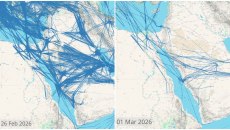 Flightradar24: Πώς άλλαξε η αεροπορική κίνηση λόγω του πολέμου στη Μέση Ανατολή