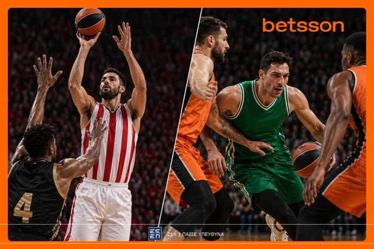 Betsson: Ολυμπιακός – Μονακό και Βαλένθια – Παναθηναϊκός πράξη δεύτερη με κορυφαίες Ενισχυμένες Αποδόσεις