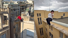 Γάλλος αθλητής του παρκούρ γίνεται viral με τρομακτικά άλματα σε ταράτσες της Αθήνας