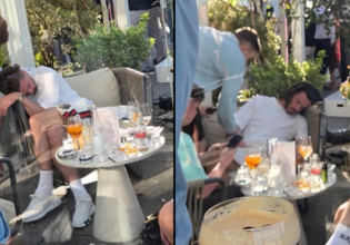 Μεθυσμένος ξανά ο Γκρίλις: «Πιάστηκε» να κοιμάται σε… καρέκλα μπαρ μετά από πάρτι (pics)