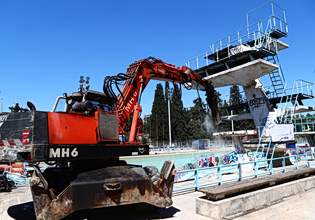 Aρχισαν τα έργα ανακατασκευής στο Ολυμπιακό Κολυμβητήριο της Αθήνας για να φιλοξενήσει τις Εθνικές Ομάδες