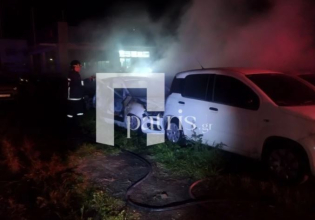 Ηράκλειο: Στις φλόγες χώρος ενοικιαζόμενων οχημάτων – Δείτε βίντεο