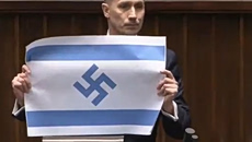 Ακροδεξιός βουλευτής της Πολωνίας σήκωσε σημαία του Ισραήλ με σβάστικα στη Βουλή