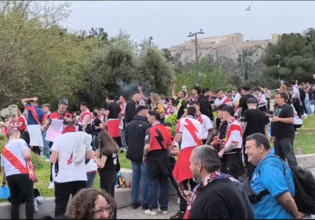 Οπαδοί της Ράγιο Βαγιεκάνο στο Θησείο πριν από το παιχνίδι με την ΑΕΚ (vid