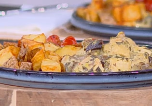 Συνταγή: Τηγανιά κοτόπουλο με μανιτάρια, μουστάρδα και γιαούρτι