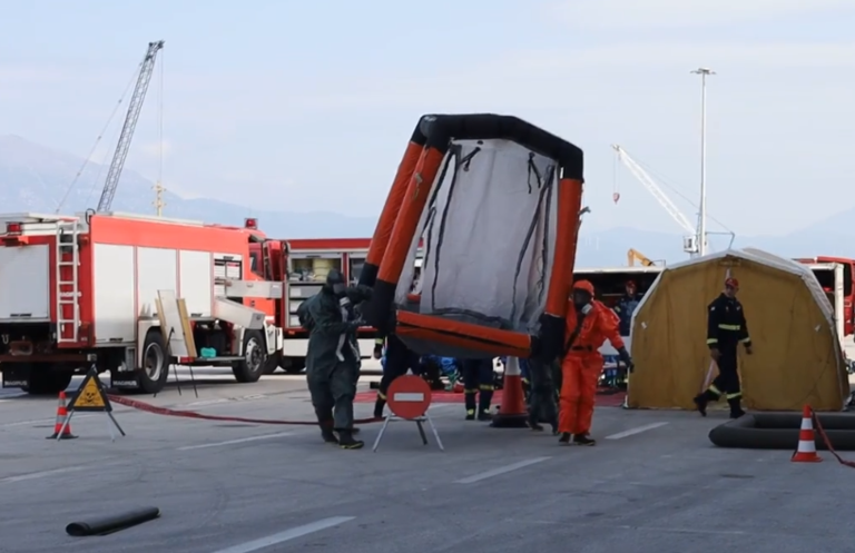 «Τροία 2026»: Eντυπωσιακή άσκηση στο Λιμάνι της Πάτρας για εξουδετέρωση «χημικής απειλής»