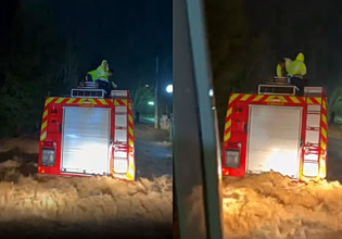 Κακοκαρία Erminio: Πυροσβεστικό όχημα εγκλωβίστηκε σε χείμαρρο στη Σταμάτα – Συγκλονιστικές εικόνες