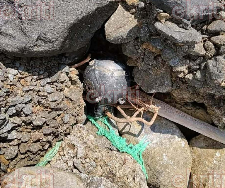 Κρήτη: Εντοπίστηκε θαλάσσια νάρκη σε βραχώδη περιοχή παραλίας στο Λασίθι