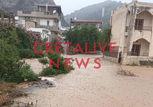 Κρήτη: «Ποτάμια» οι δρόμοι στο Ηράκλειο – Ζημιές και καταστροφές στον Τσούτσουρα