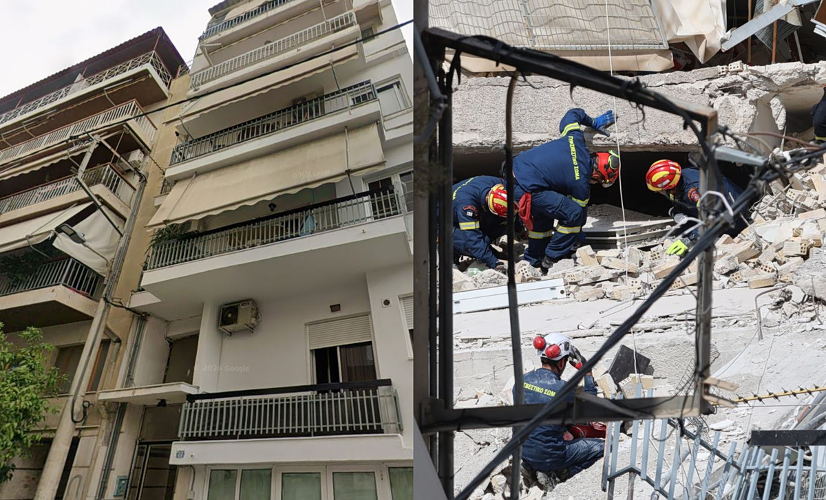 Πετράλωνα: Η πολυκατοικία κατέρρευσε σαν χάρτινος πύργος – Το πριν και το μετά